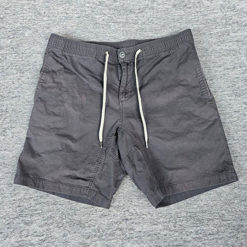 Vuori Ripstop Climber Shorts Men's Large Charcoal Gray Elastic Waist Gorpcore